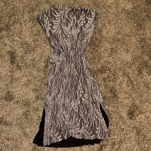 vintage sparkly lace strapless dress